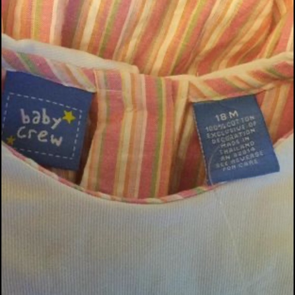 Vintage Baby crew Baby Girl summer dress, 18M, Watermelon embroidered striped - Picture 6 of 7